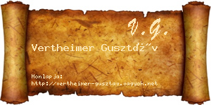 Vertheimer Gusztáv névjegykártya